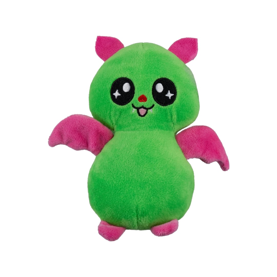 Green & Pink Halloween Bat Plush Soft Toy 15cm