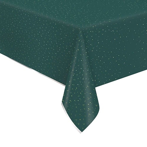 Green & Gold Christmas Plastic Tablecover 213cm x 137cm Product Image