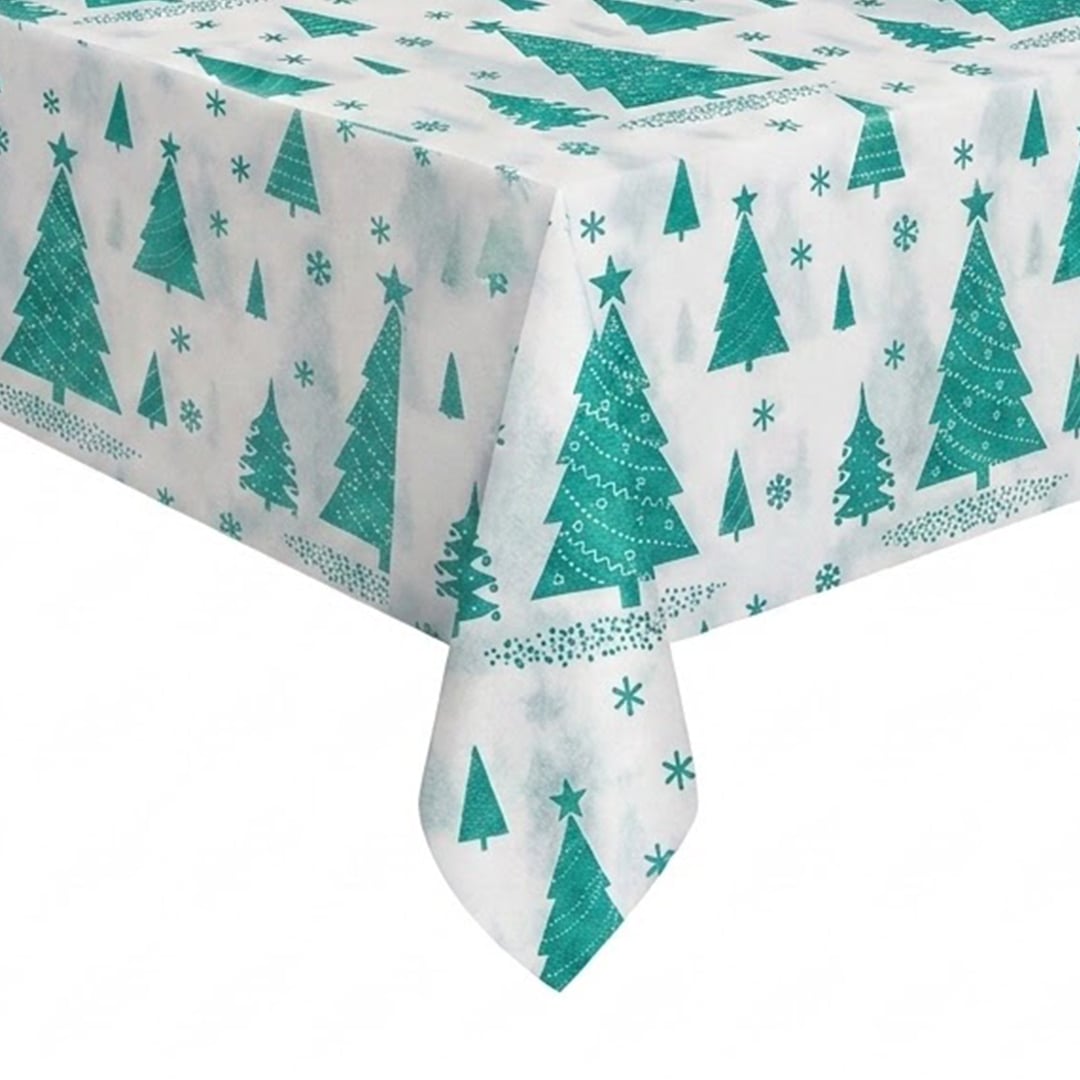 Green Christmas Tree White Paper Tablecover 1.8m x 1.2m