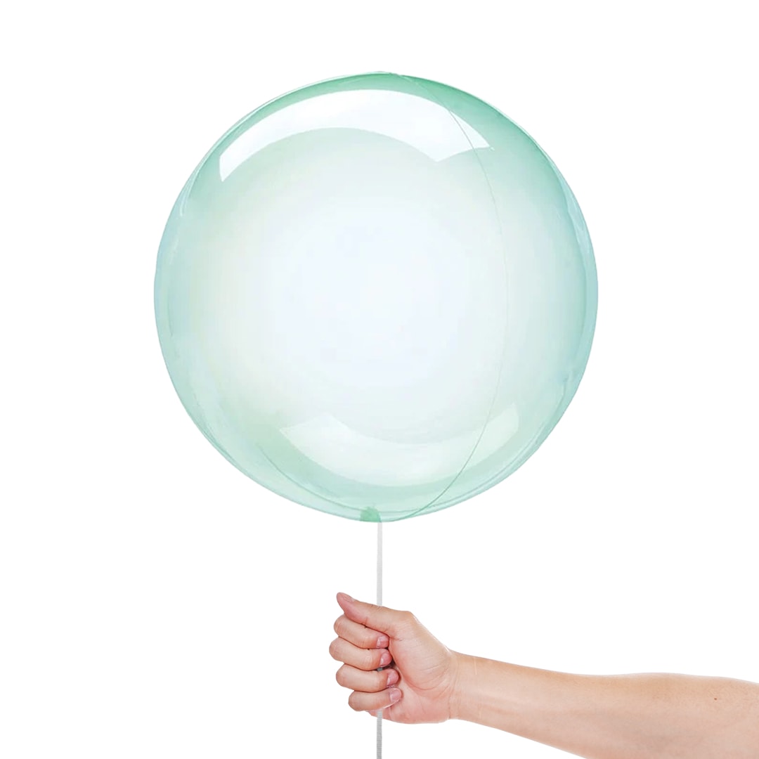 Green Crystal Clearz Bubble Helium Balloon 46cm / 18 in Product Gallery Image