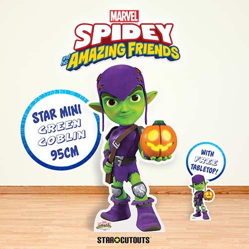 Green Goblin - Spidey and His Amazing Friends Marvel Disney Star Mini Cardboard Cutout 95cm Product Gallery Image