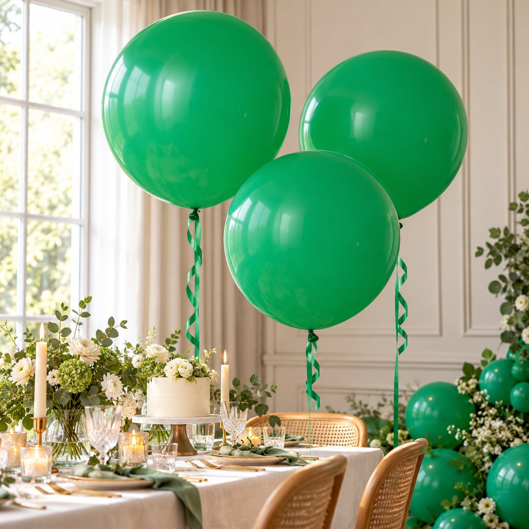 Green Jumbo Latex Balloon 79cm / 31 in - Single View 2