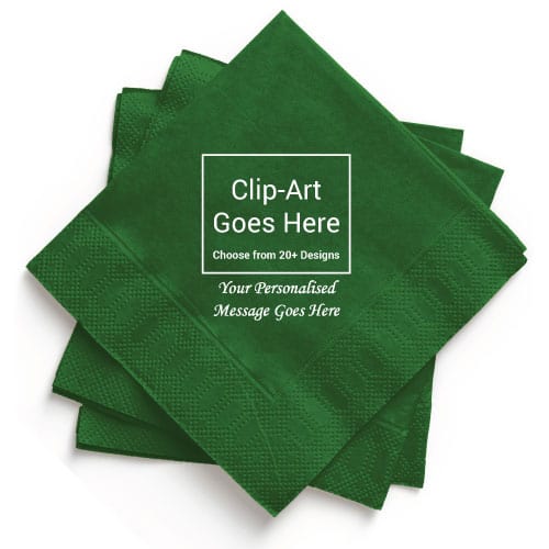 Green Personalised Napkin - Pack of 50