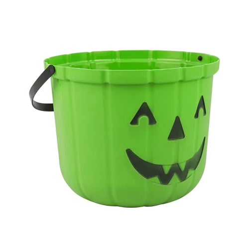 Green Pumpkin Halloween Trick or Treat Plastic Bucket 25cm Product Image