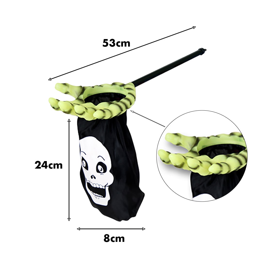 Green Skeleton Hand Halloween Trick or Treat Plastic Bucket 53cm View 3