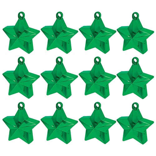Green Star Balloon Weights - Pack of 12 Product Gallery Image