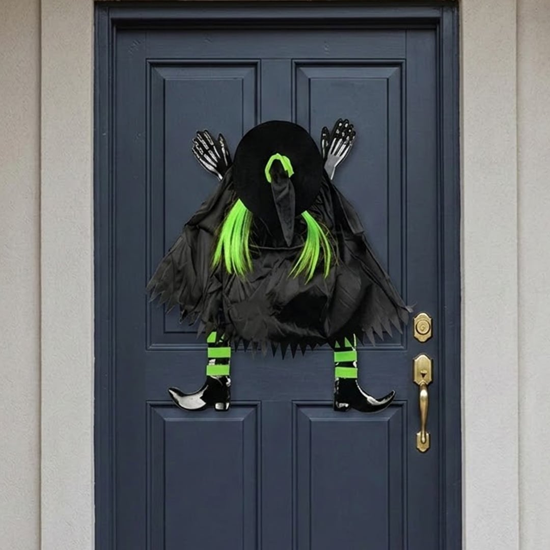 Green Witch Halloween Hanging Door Decoration 68cm