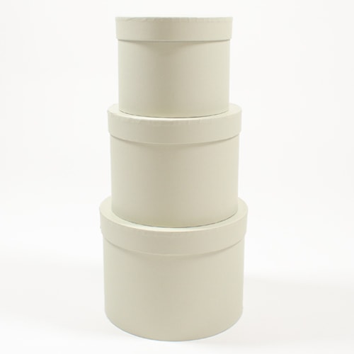 Grey Beige Round Hat Boxes - Pack of 3 Product Gallery Image