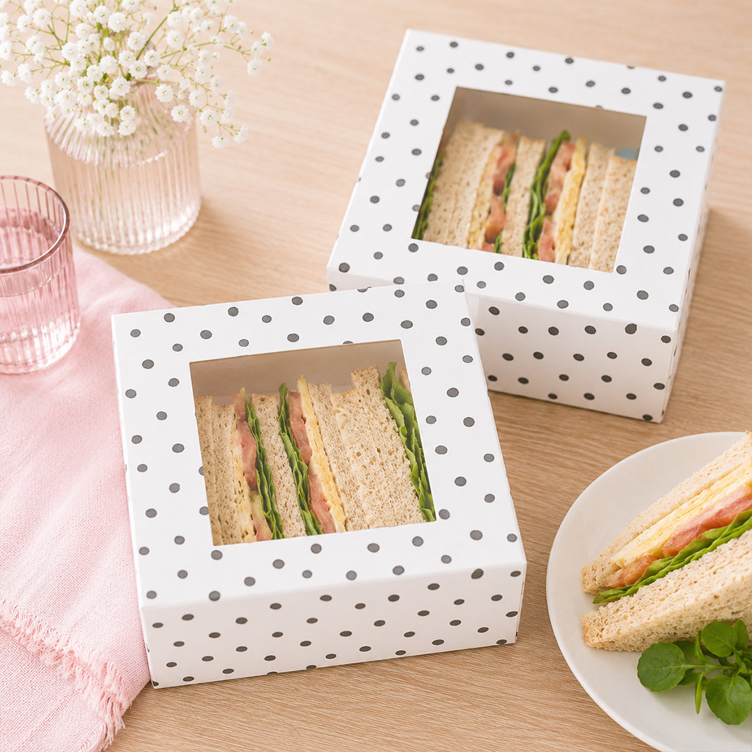 Grey Spotty Food Boxes - Pack of 2