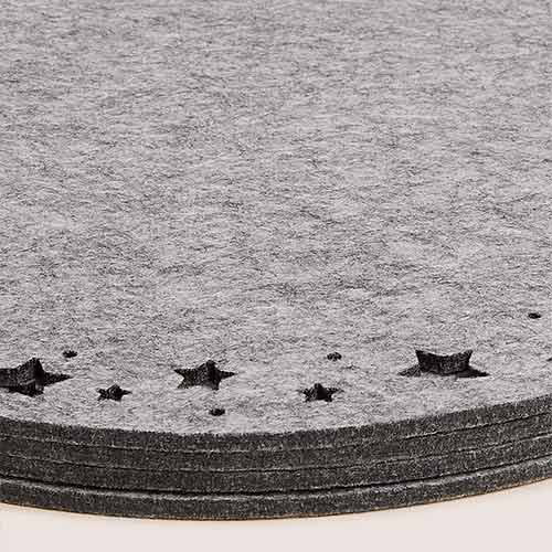 Grey Star Cutout Christmas Felt Placemats 32cm - Pack of 4 Product Gallery Image