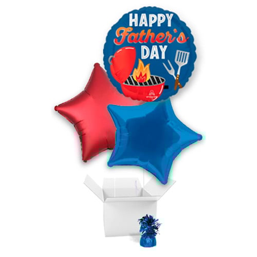 Grill-iant Dad Father's Day Round Foil Helium Balloon Bouquet - 3 Inflated Balloons In A Box