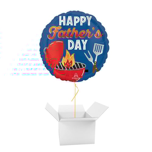 Grill-iant Dad Father's Day Round Foil Helium Balloon - Inflated Balloon in a Box