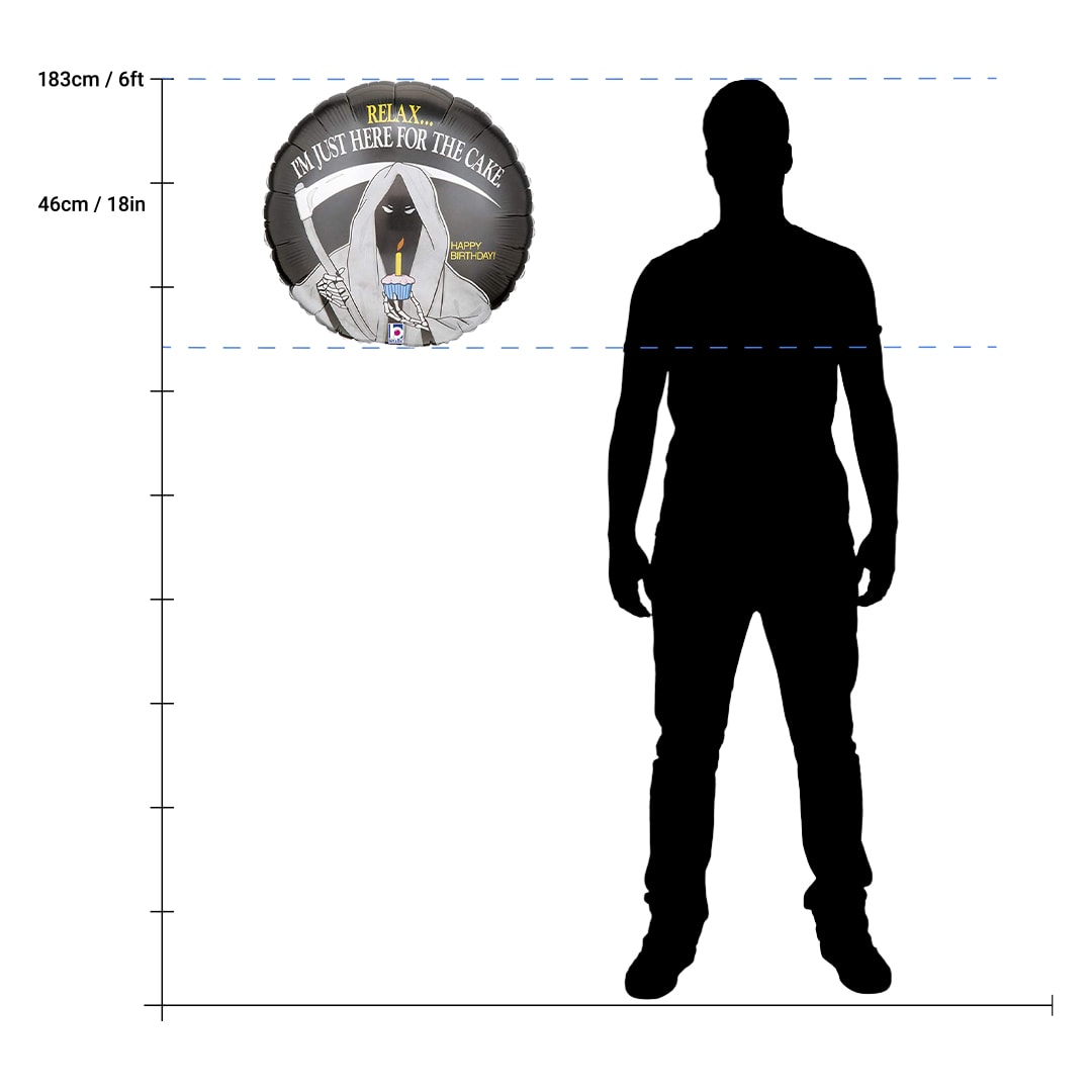 Grim Reaper Birthday Round Foil Helium Balloon 46cm / 18 in Product Gallery Image