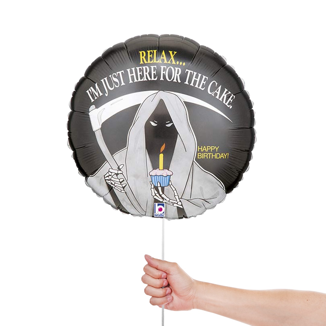 Grim Reaper Birthday Round Foil Helium Balloon 46cm / 18 in Product Gallery Image