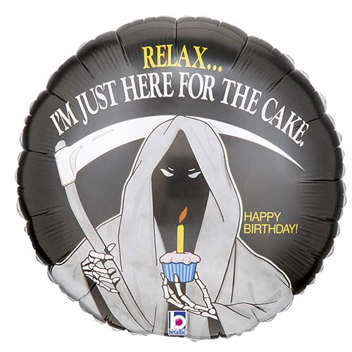 Grim Reaper Birthday Round Foil Helium Balloon 46cm / 18 in