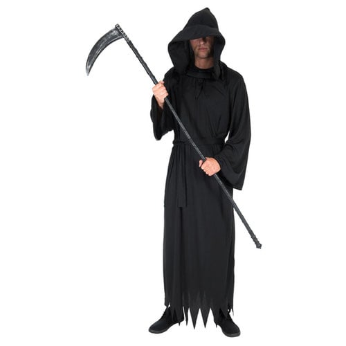 Grim Reaper Black Robe Fancy Dress Costume Adult Mens Large Product Gallery Image