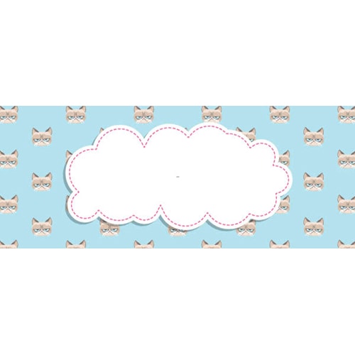 Grumpy Cat Blue Design Small Personalised Banner - 4ft x 2ft