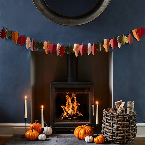 Halloween Autumnal Leaf Paper Garland Decoration 2m Product Gallery Image