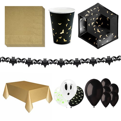 Halloween Bats 12 Person Deluxe Party Pack