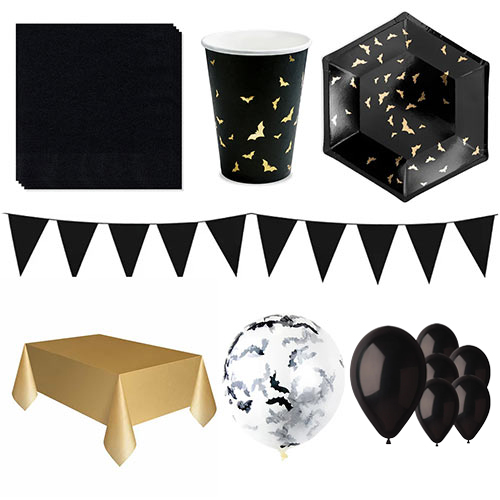 Halloween Bats 12 Person Deluxe Party Pack