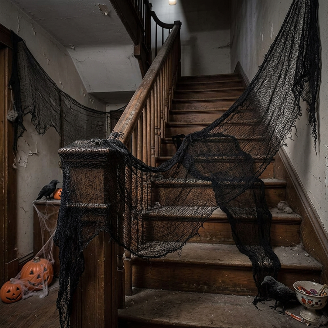 Halloween Black Creepy Cloth Fabric Backdrop Hanging Decoration