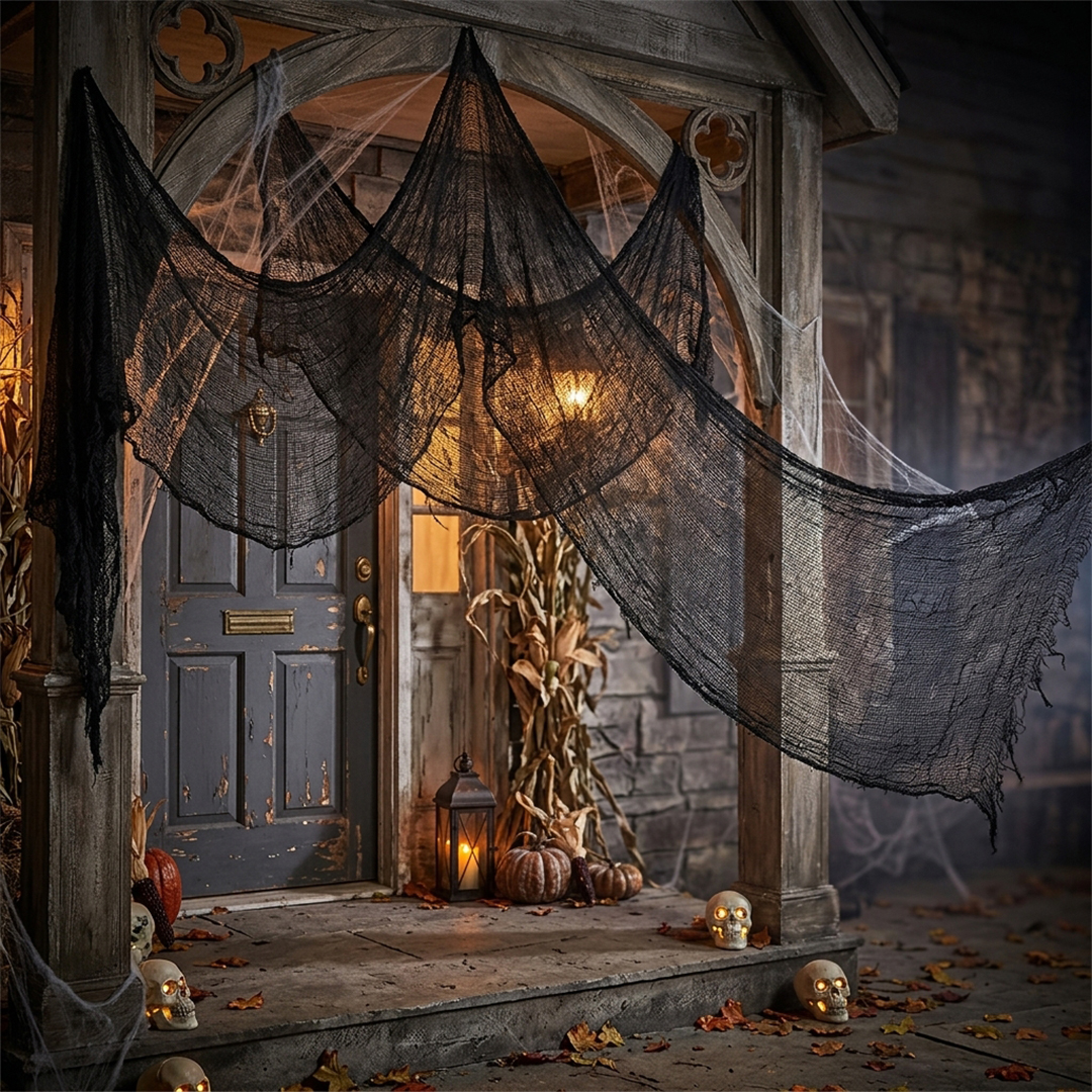 Halloween Black Fabric Backdrop 3m