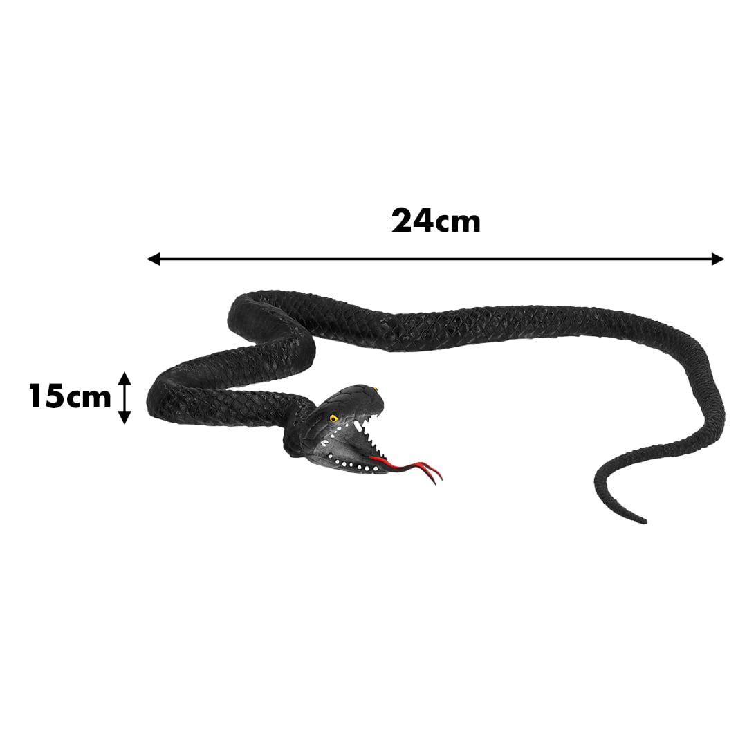 Black Rubber Snake Halloween Prop 75cm View 5