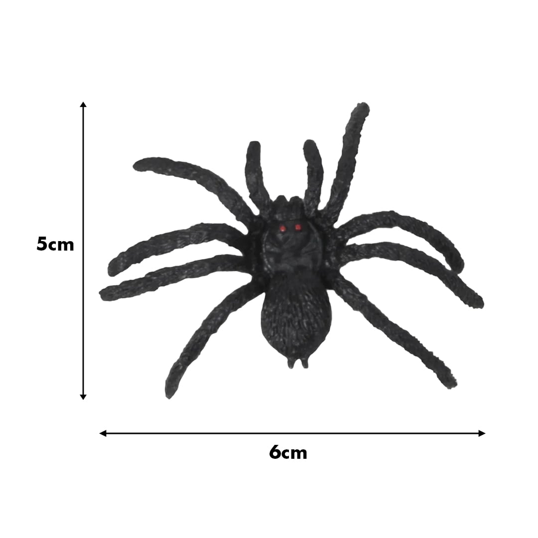 Halloween Black Rubber Spiders - Pack of 12 View 4
