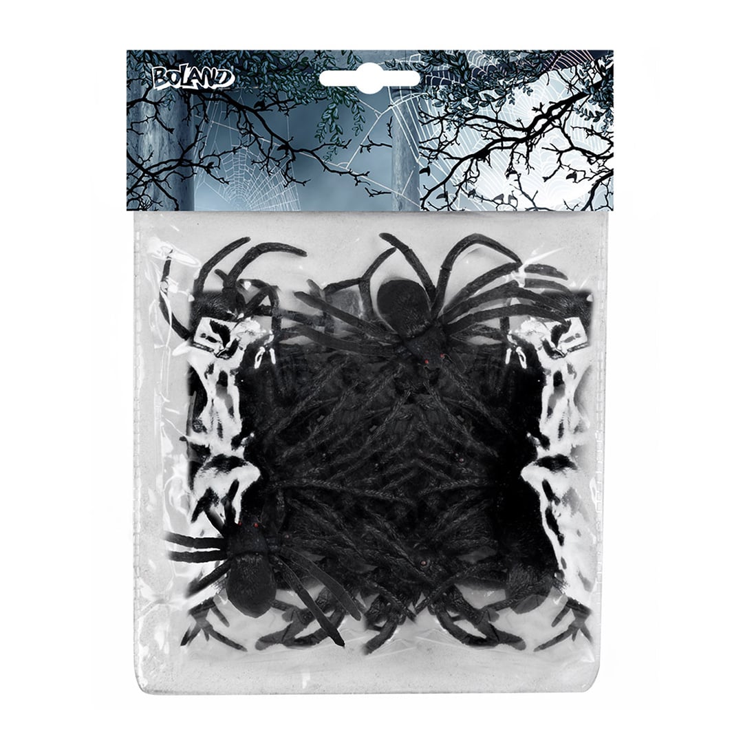Halloween Black Rubber Spiders - Pack of 12 View 5