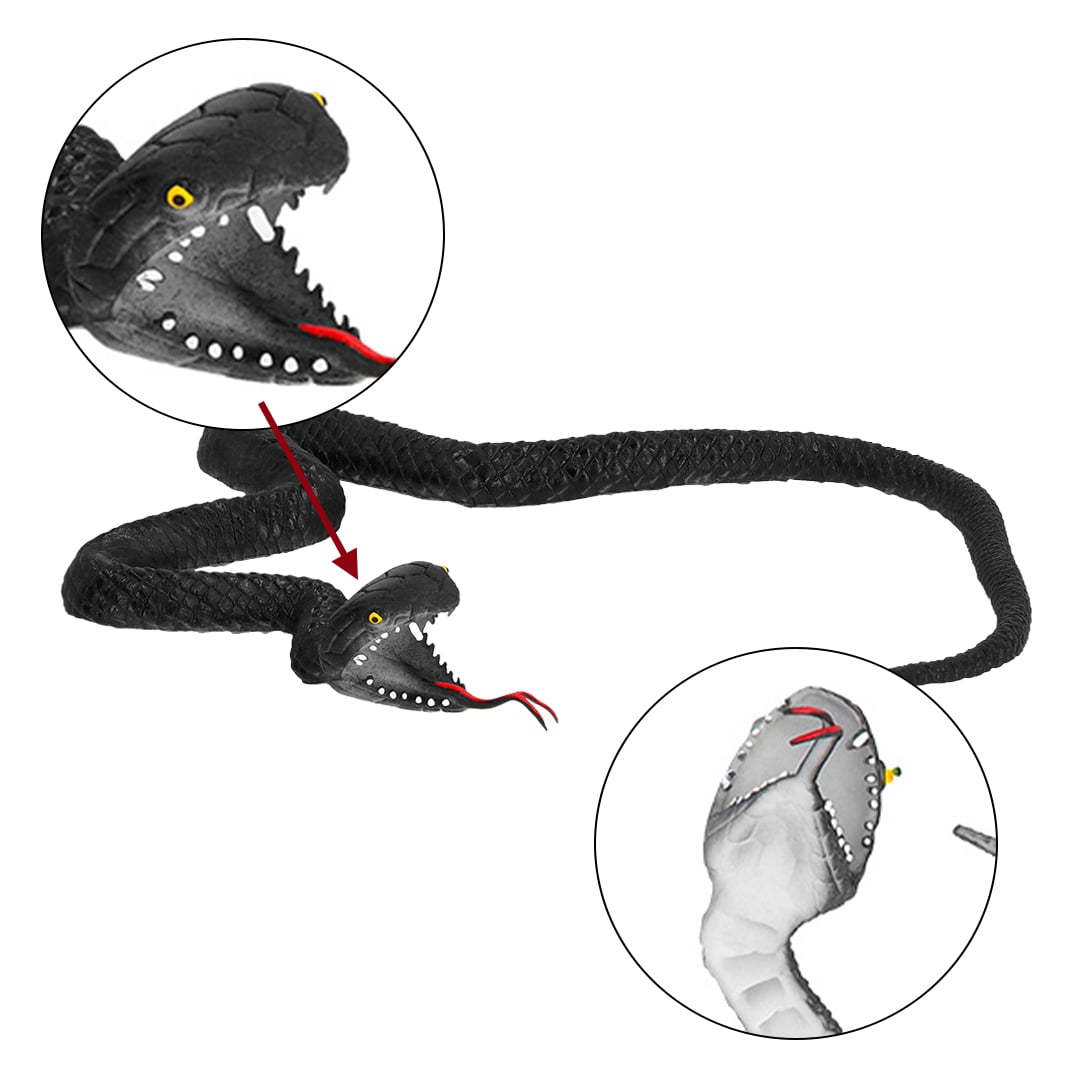 Black Rubber Snake Halloween Prop 75cm View 6