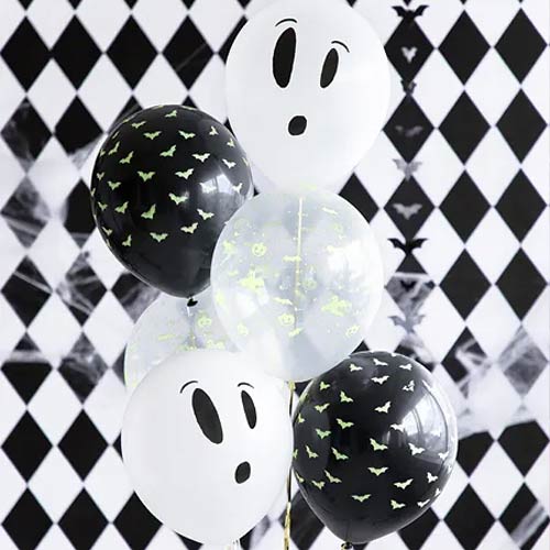 Halloween BOO Glow In The Dark Latex Balloons 27cm / 11 in - Pack of 3 Product Gallery Image