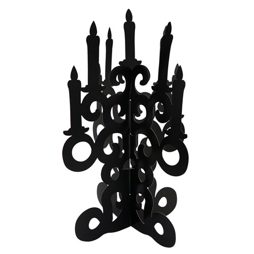 Black Candelabra Paper Halloween Decoration 39cm View 2