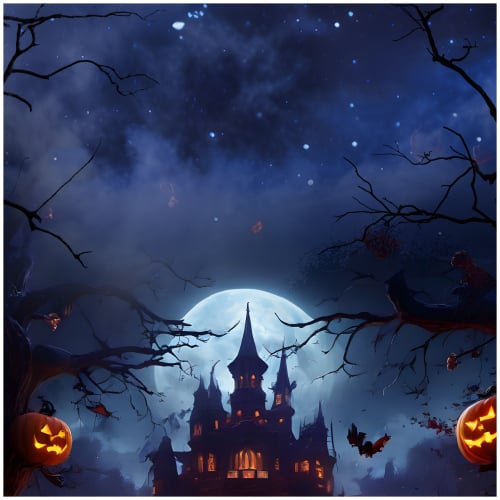Halloween Castle Scene Design Square Sailboard Backdrop Product Image