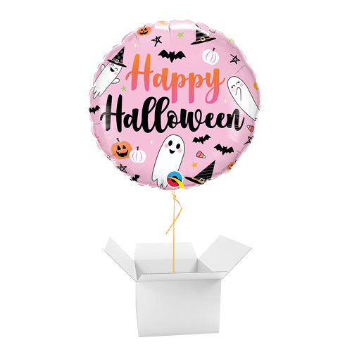 Halloween Cute Ghosts Round Foil Helium Balloon - Inflated Balloon in a Box