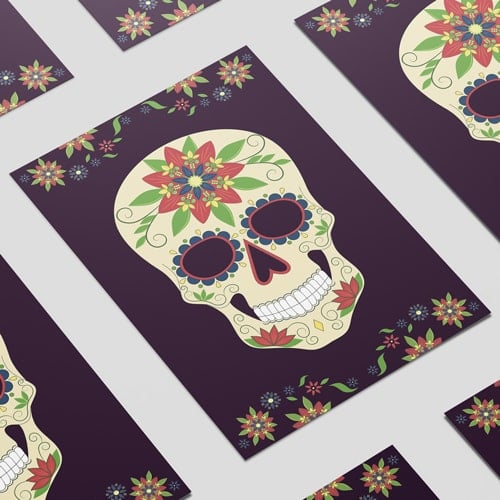 Halloween Day of the Dead Black Poster PVC Party Sign Decoration Product Gallery Image