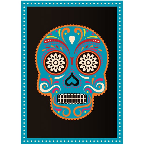 Halloween Day of the Dead Blue Skull Poster PVC Party Sign Decoration Product Gallery Image