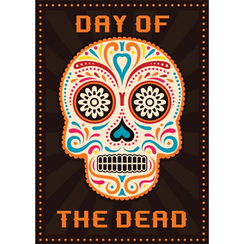 Halloween Day of the Dead Orange Poster PVC Party Sign Decoration Product Gallery Image