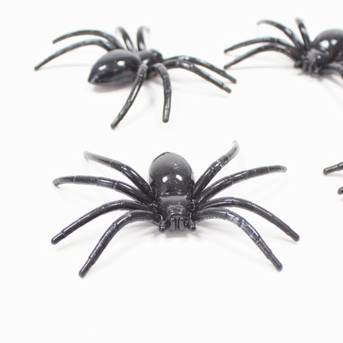 Halloween Decorative Black Spiders - Pack of 4 Product Gallery Image
