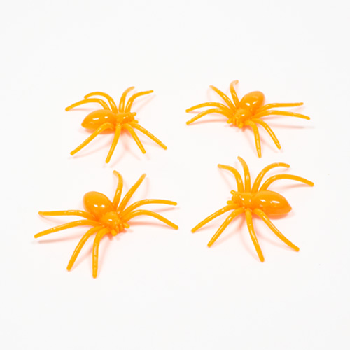 Halloween Decorative Orange Spiders - Pack of 4 Product Gallery Image