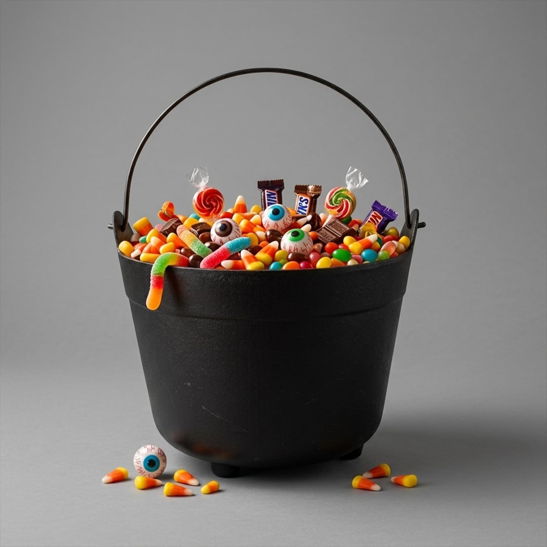 Halloween Extra Large Black Plastic Cauldron Bucket 35cm