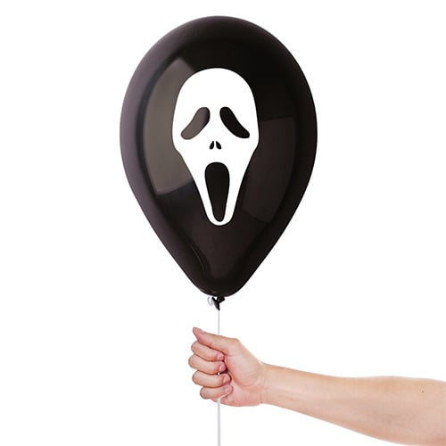 Halloween Faces Black Latex Balloons 33cm / 13 in - Pack of 6 Product Gallery Image