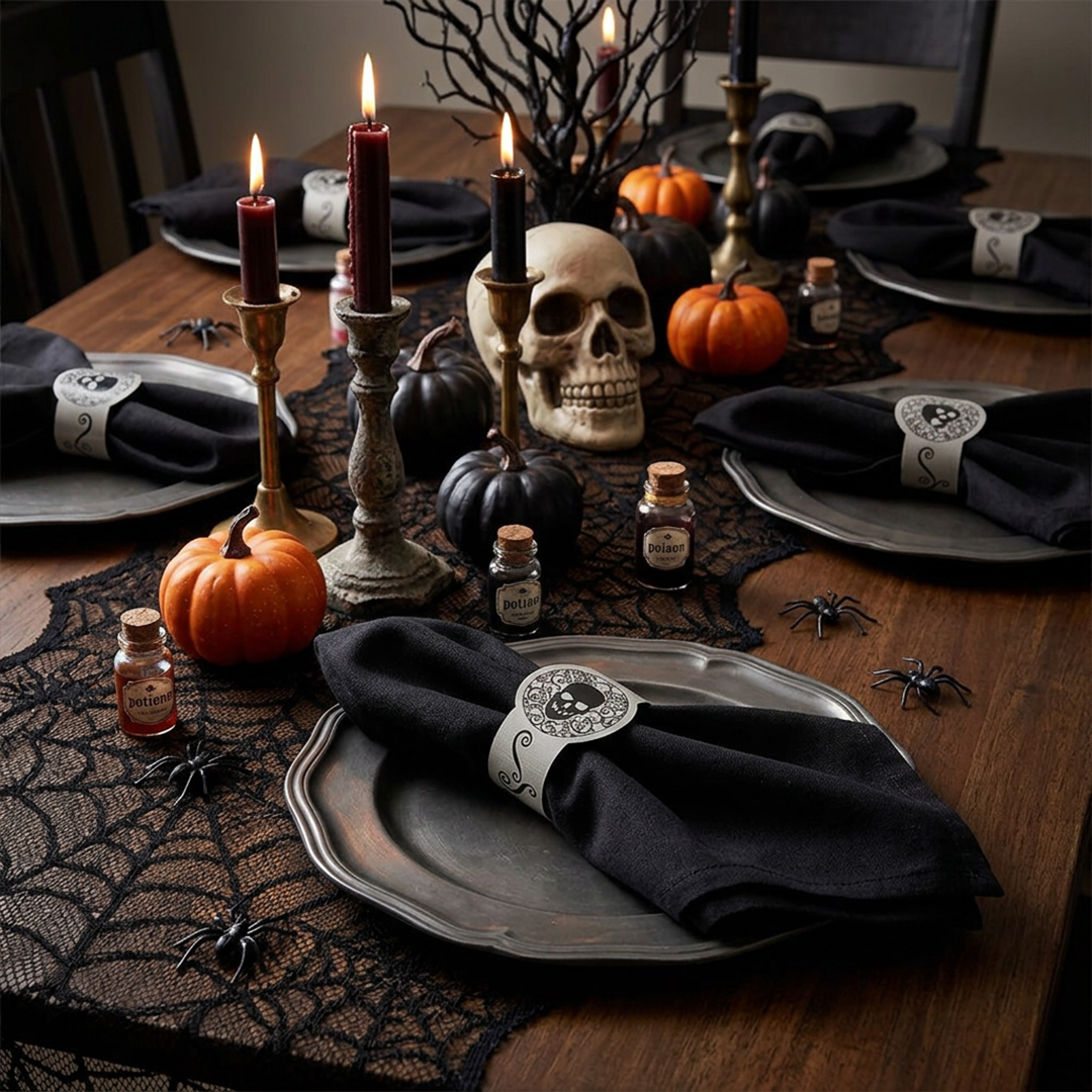 Halloween Fright Night Paper Napkin Rings - Pack of 8 View 2