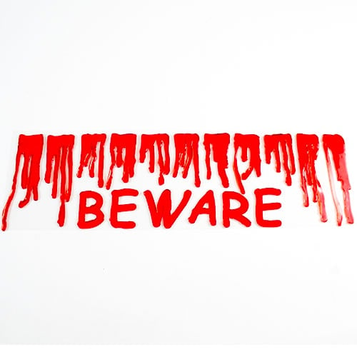 Bloody Beware Halloween Gel Stickers Decoration Product Image