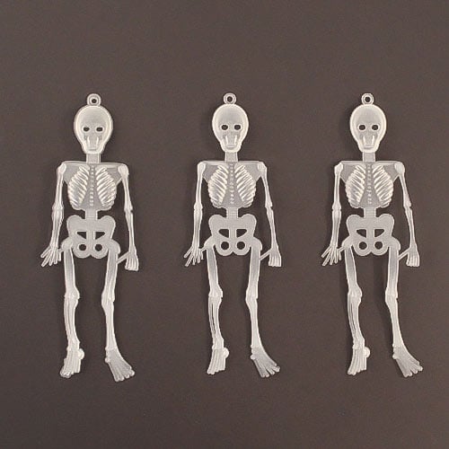 Glow in the Dark Skeleton Halloween Hanging Decorations 16cm - Pack of 16 View 2