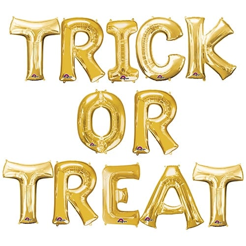 Halloween Gold TRICK OR TREAT Small Air Fill Balloon Kit 40cm Product Image