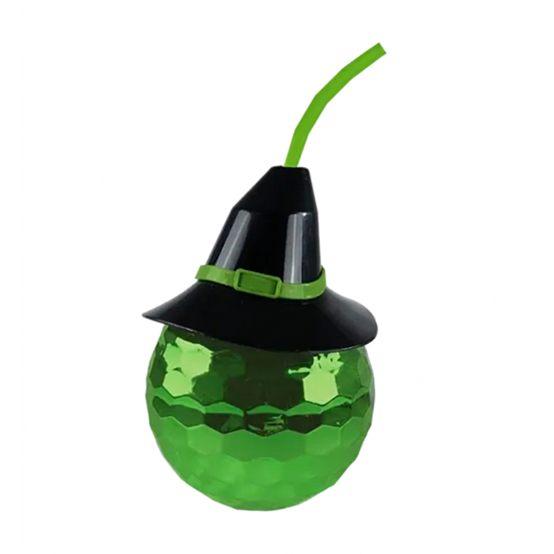 Green Disco Ball Witch Hat Halloween Tumbler Cup 600ml