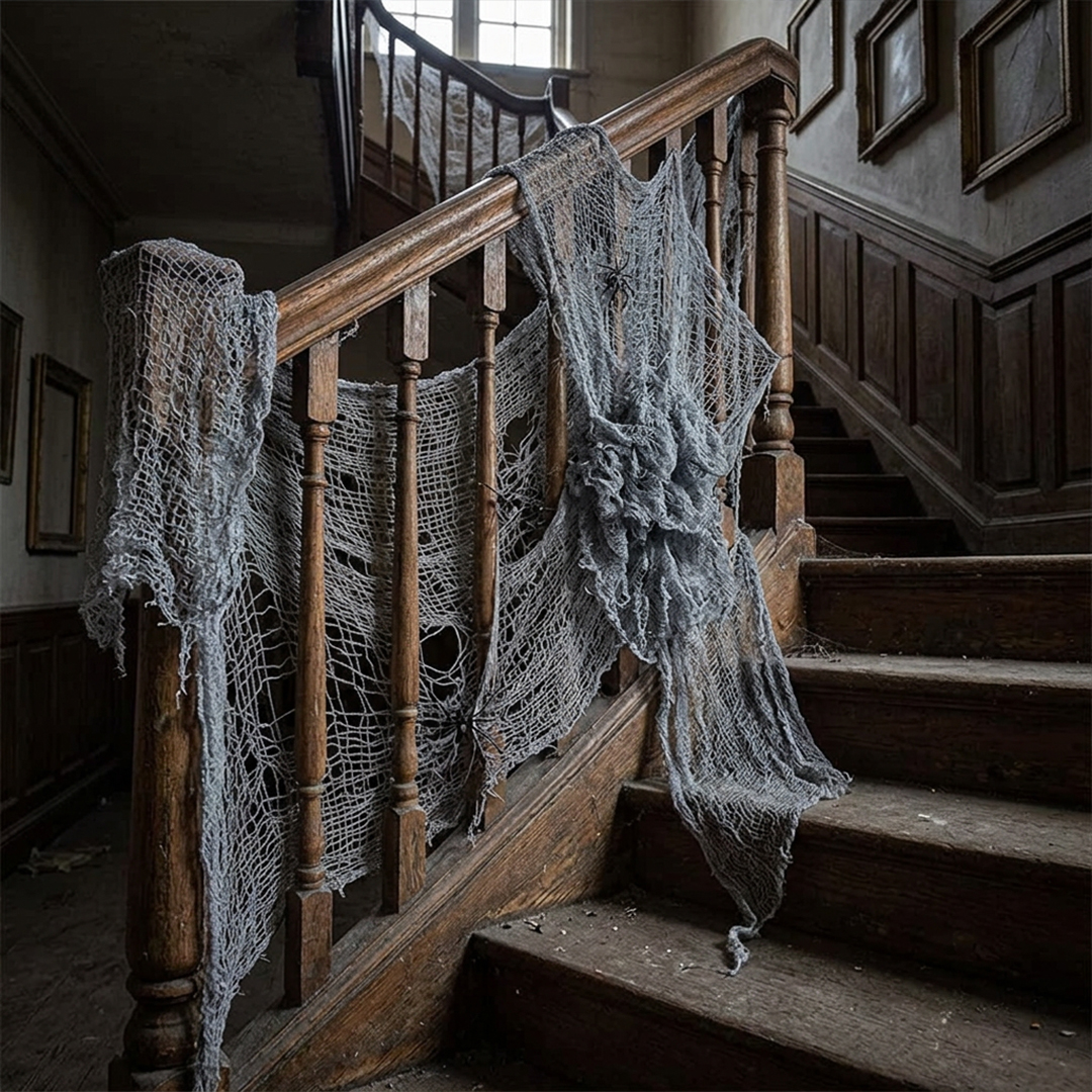 Halloween Grey Cloth Fabric Backdrop Hanging Decoration