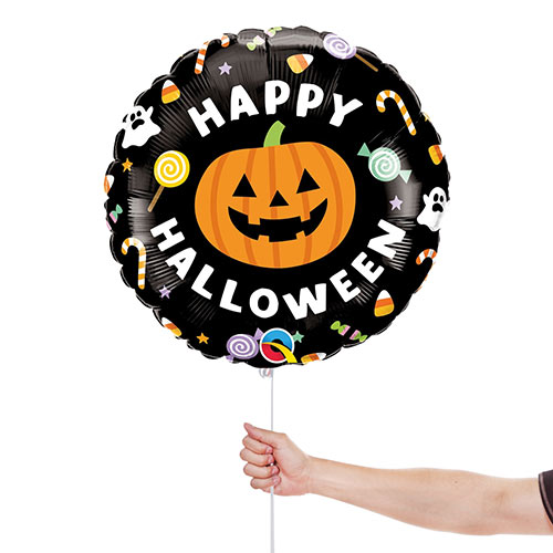 Halloween Jack & Candies Round Foil Helium Balloon 46cm / 18 in Product Gallery Image