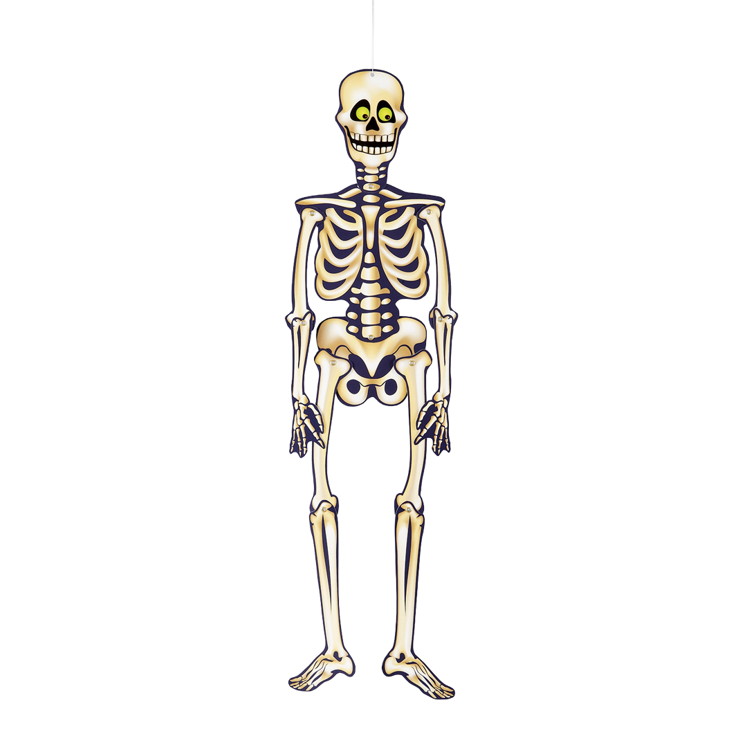 Jointed Skeleton Cardboard Halloween Hanging Decoration 90cm