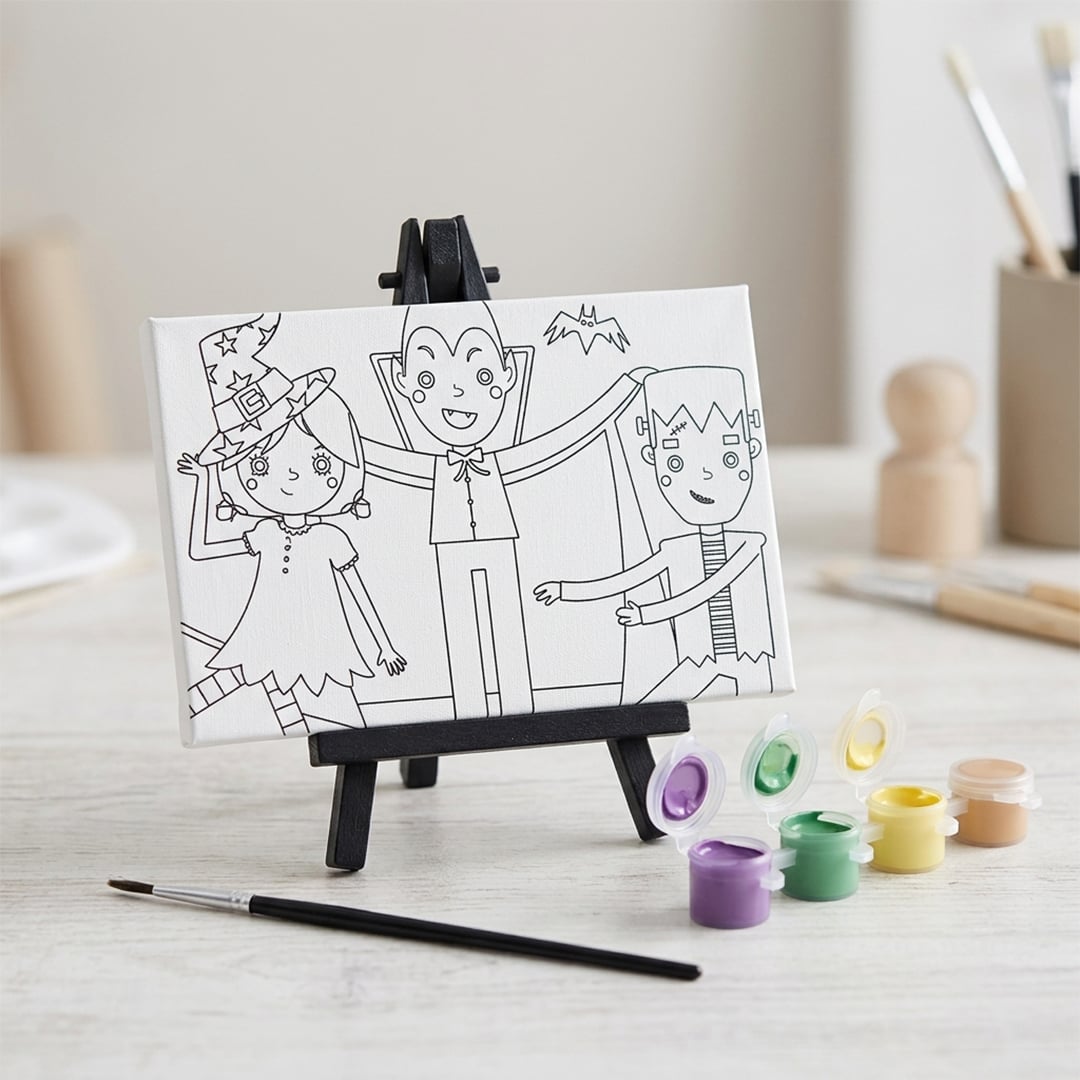 Halloween Monsters Paint Your Own Mini Canvas with Stand
